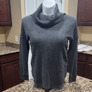 Elegant Gray Cowl Neck Women's Sweater